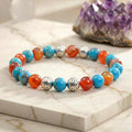 Bracelet "Bien-Être et Chance" en Régalite Bleue & Cornaline