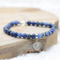 Bracelet "Maîtrise" en Sodalite (Coeur en Quartz)