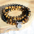 Mala "Force et Confiance" en Oeil de Tigre & Agate