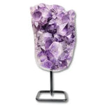 Géodes et druses d'améthyste sur socle