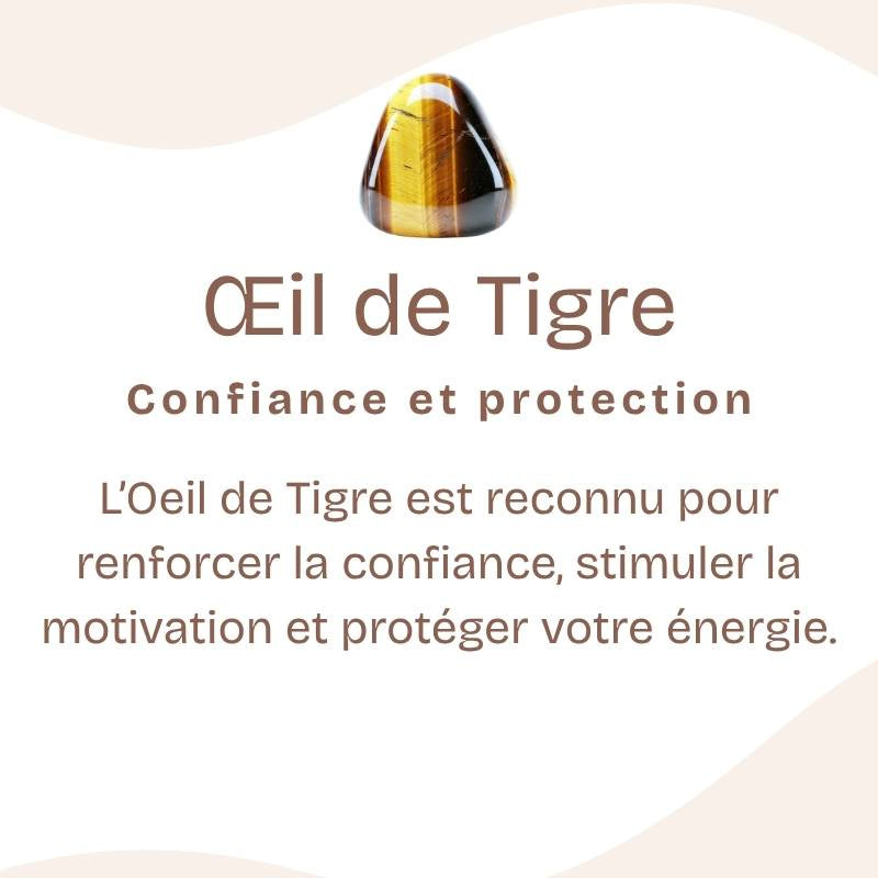 Pendentif "Confiance" Oeil de Tigre Coeur