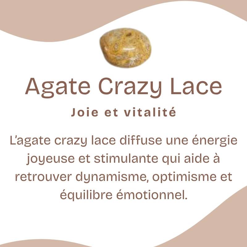 Bracelet "Joie" en Agate Crazy Lace