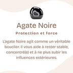 Pierre roulée "Force Mentale" en Agate Noire (Onyx) (Lot de 2 pièces)