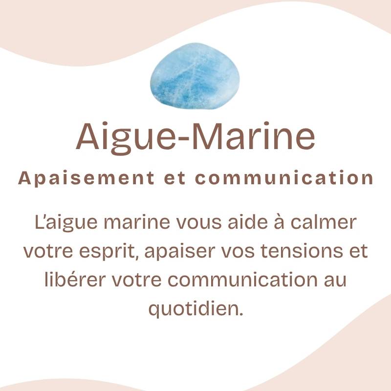 Pierre roulée "Bonheur" en Aigue Marine (Lot de 3 pièces)