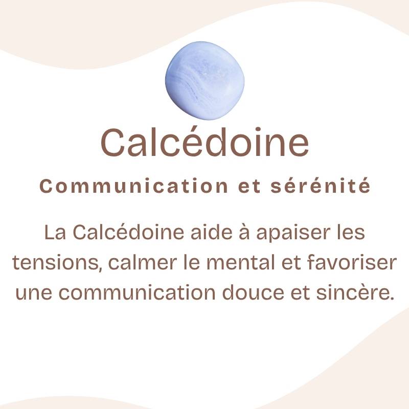 Bracelet "Communication" en Calcédoine (Cœur en Quartz)