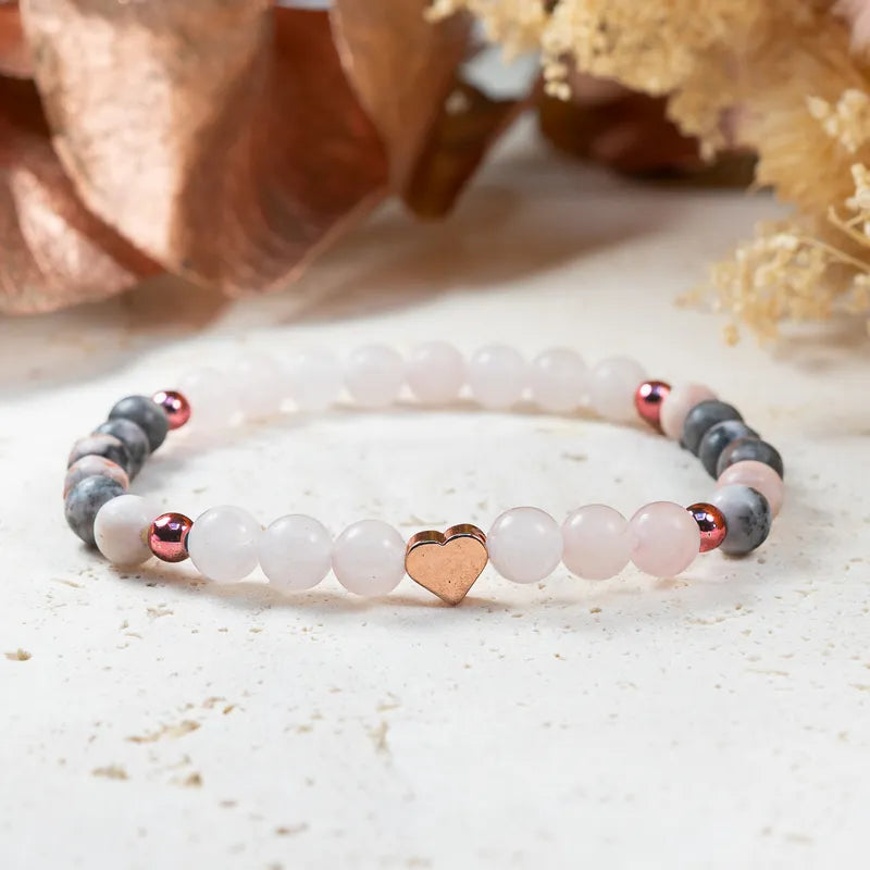 Bracelet [UNIQUE] Fête des Mères – Quartz Rose, Jaspe Zèbre