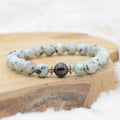 Bracelet "Énergie" en Grenat & Jaspe Sésame