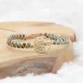 Bracelet Boho "Soulagement et Arbre de Vie" - lespierresdubienetre