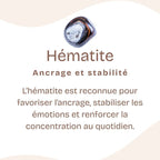 Bracelet "Triple" en Hematite, Oeil-de-Tigre et Obsidienne