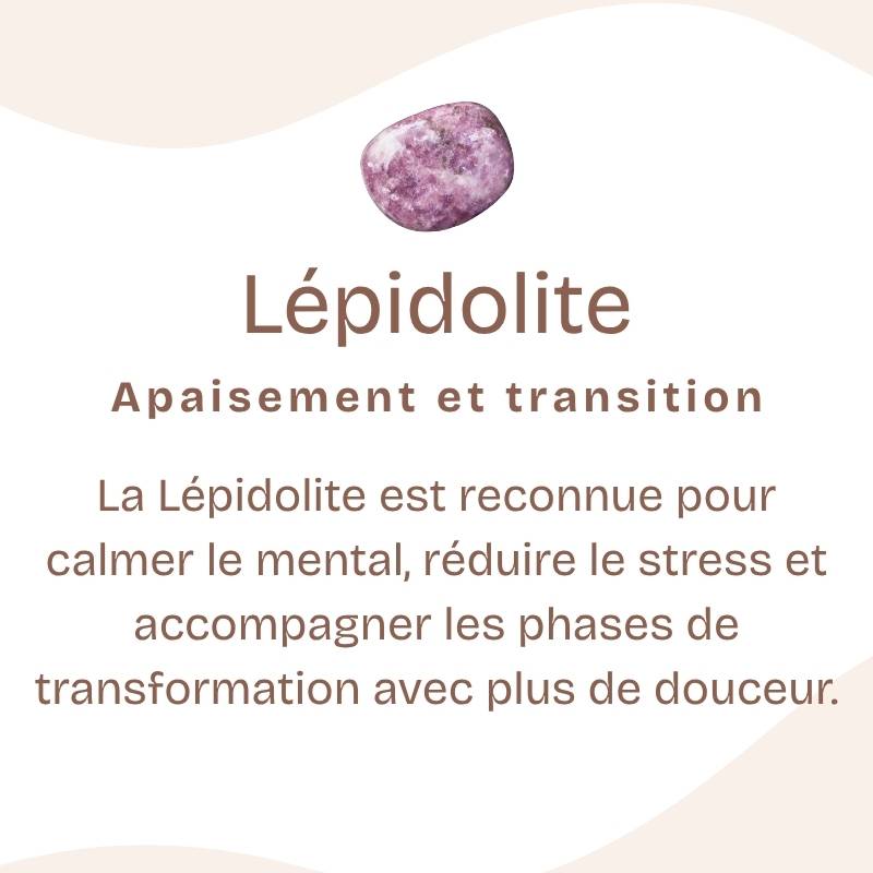 Pierre roulée "Éveil" en Lépidolite (Lot de 2 pièces)