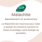 Boucles d'oreilles "Paix" en Malachite Goutte (Argent 925)
