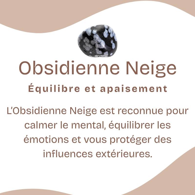Bracelet "Spontanéité" en Obsidienne Neige Chip