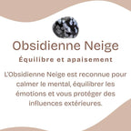 Pendentif "Spontanéité" en Obsidienne Neige Roulée