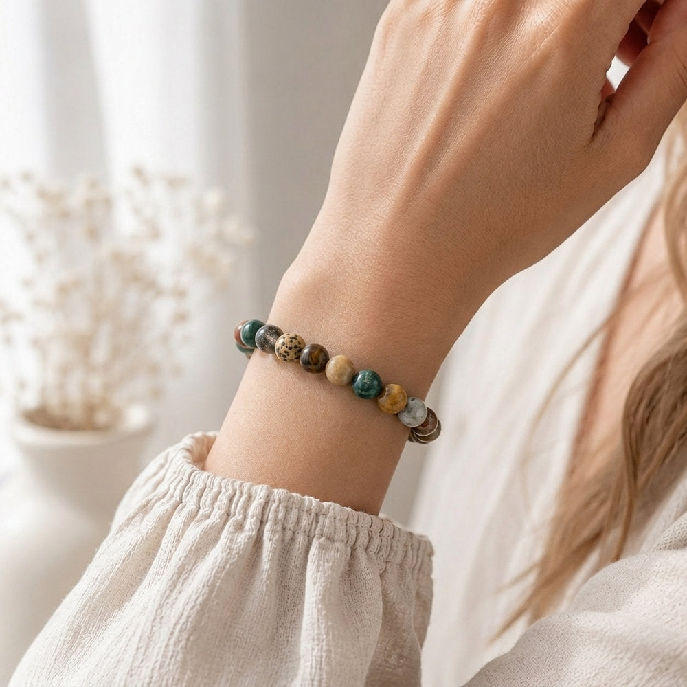 Bracelet "Calme" en Jaspe Océan