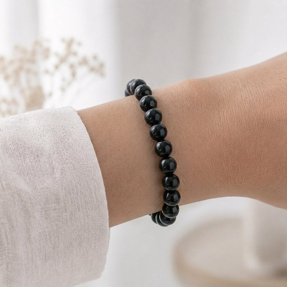 Bracelet "Bouclier" en Obsidienne