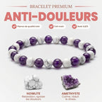 Bracelet "Anti-douleurs" en Howlite & Améthyste