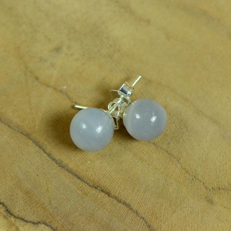 Boucles d'oreilles "Communication" en Calcédoine (Argent 925) - lespierresdubienetre