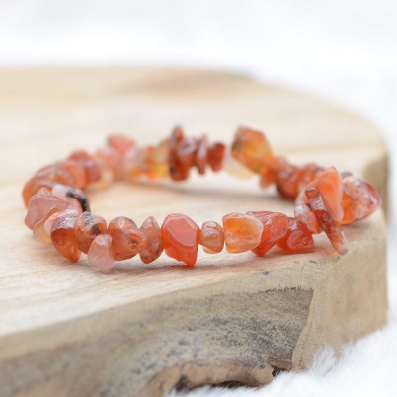 Bracelet "Ancrage Doux" en Cornaline Chip - lespierresdubienetre