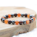 Bracelet "Confiance en soi" Mix en Hématite, Oeil de Taureau & Cornaline