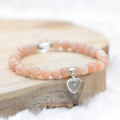Bracelet "Optimisme" en Pierre de Soleil (Cœur en Quartz)