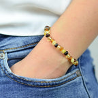 Bracelet "Renforcement" en perles mix en Ambre roulé - lespierresdubienetre