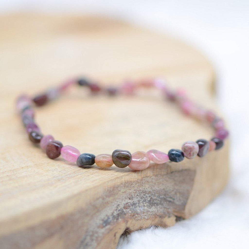 Bracelet roulé "Renfort" en Tourmaline Multicolore - lespierresdubienetre