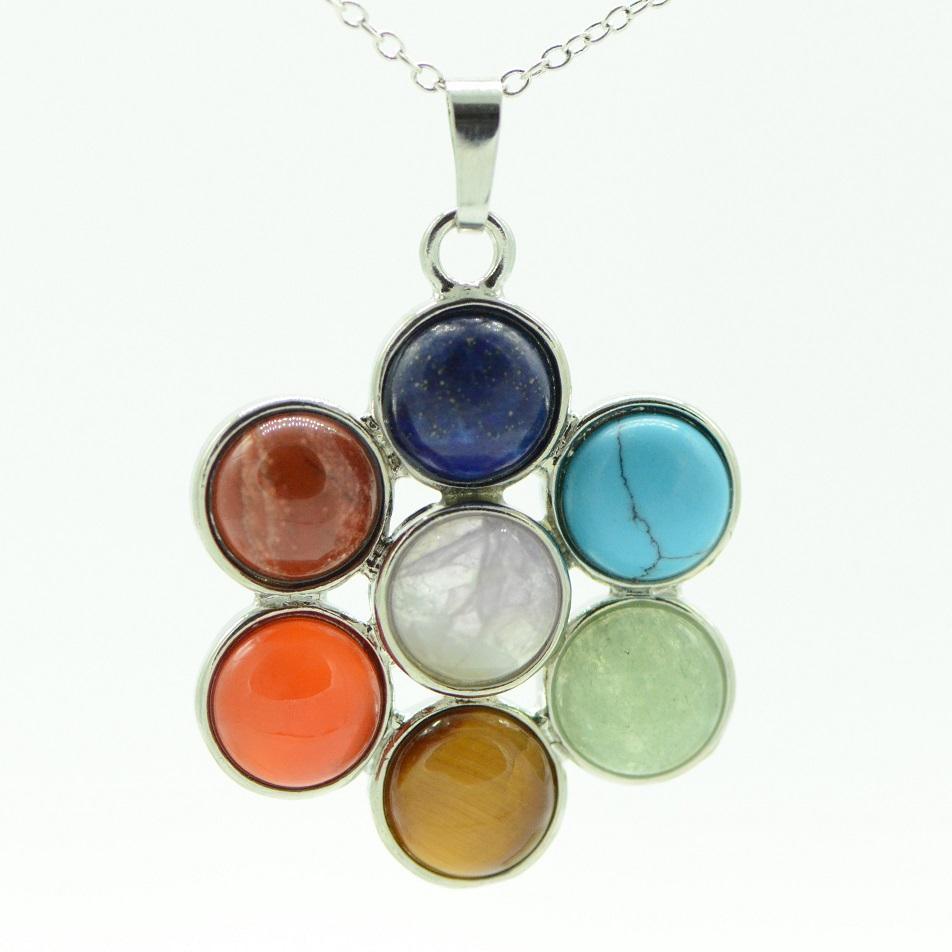 Pendentif "Bouquet de fleurs" 7 chakras - lespierresdubienetre